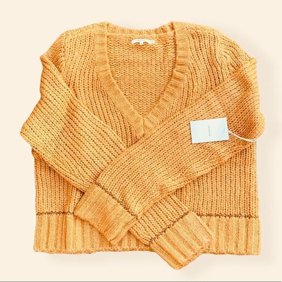 NWT Tularosa Ohara Deep V-neck Sweater in Mustard - Picture 5 of 5